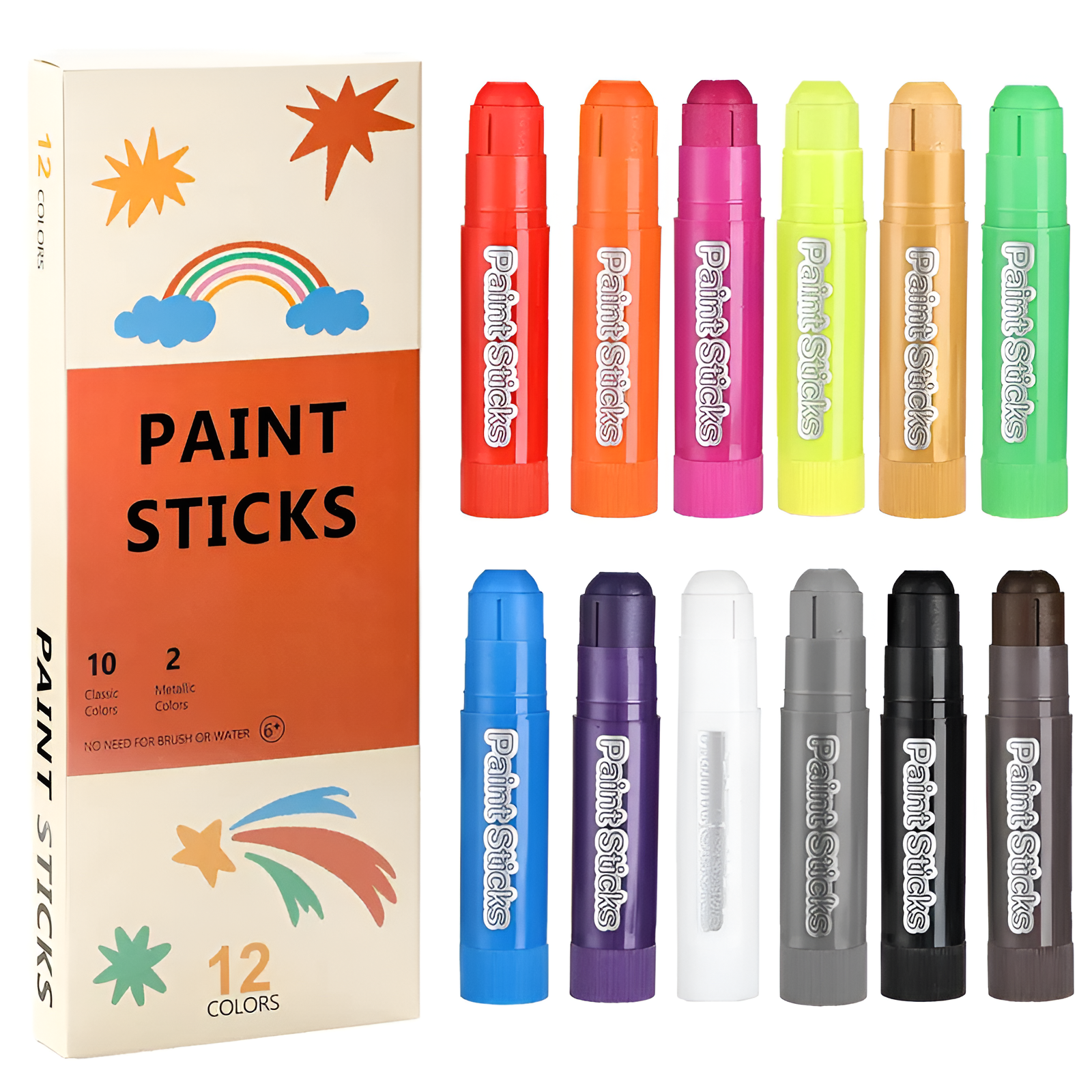 Tempera Paint Sticks Non Toxic Quick Drying Paint Sticks For Kids Washable Glass Canvas Christmas Gifts for Drawing on Various Objects Valentinesdaygift
