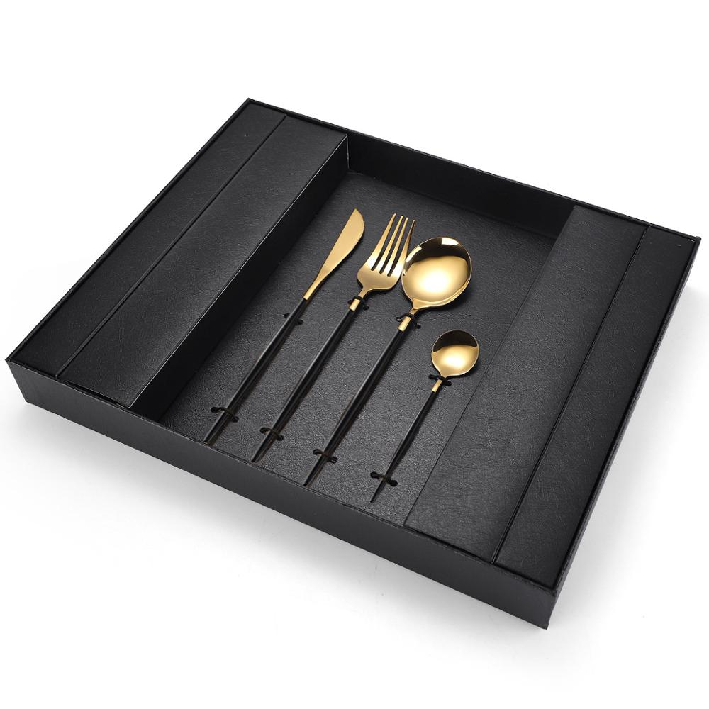 Modern 16Pcs Stainless Steel Cutlery Set With Black Box - Grafton Collection