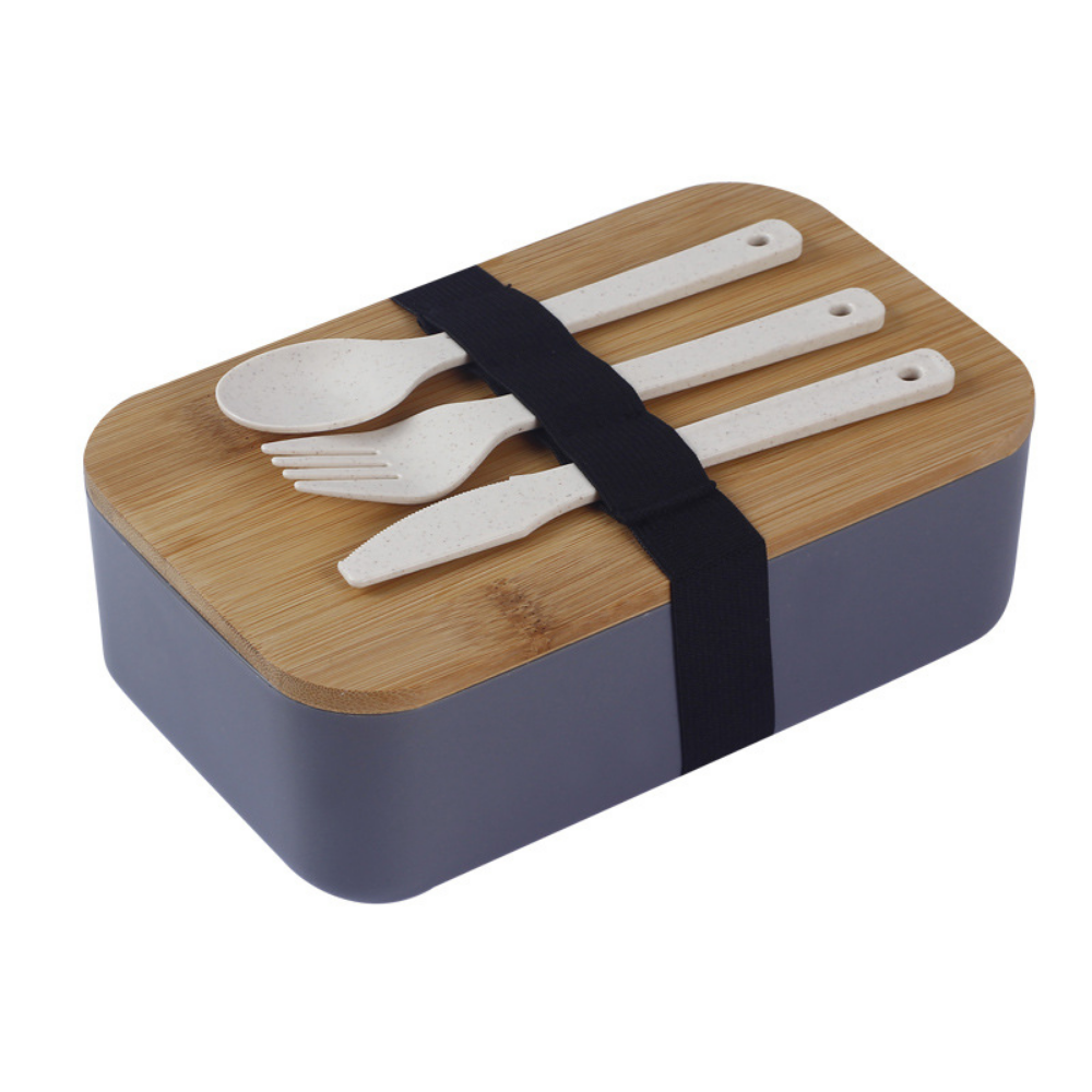 Bamboo Lunch Box With Cutlery & Lid - Grafton Collection