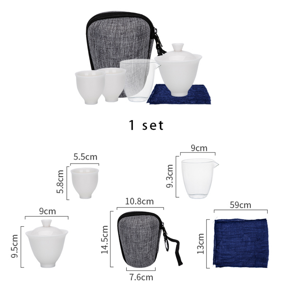 Japanese Portable Ceramic Tea Cup & Pot Set - Grafton Collection