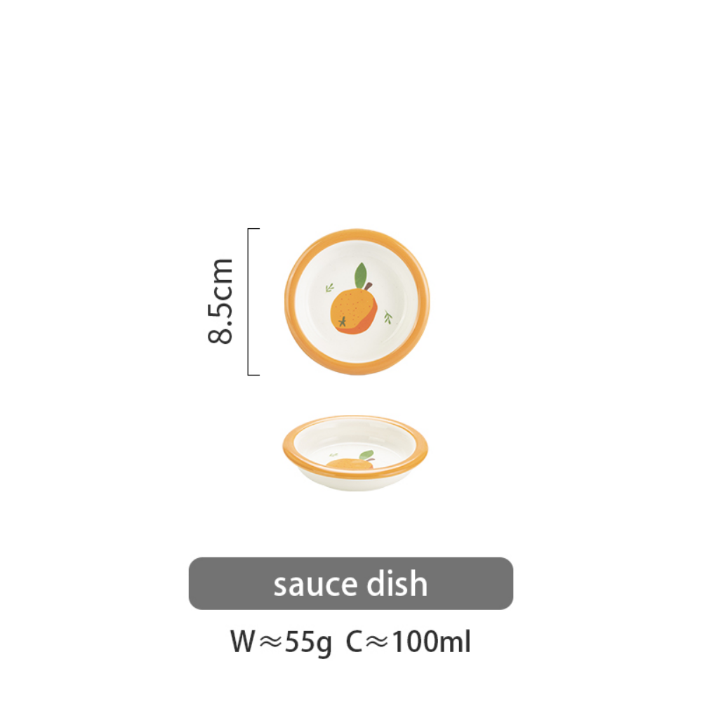 Cute Porcelain Orange Fruit Plate Dish Set - Grafton Collection