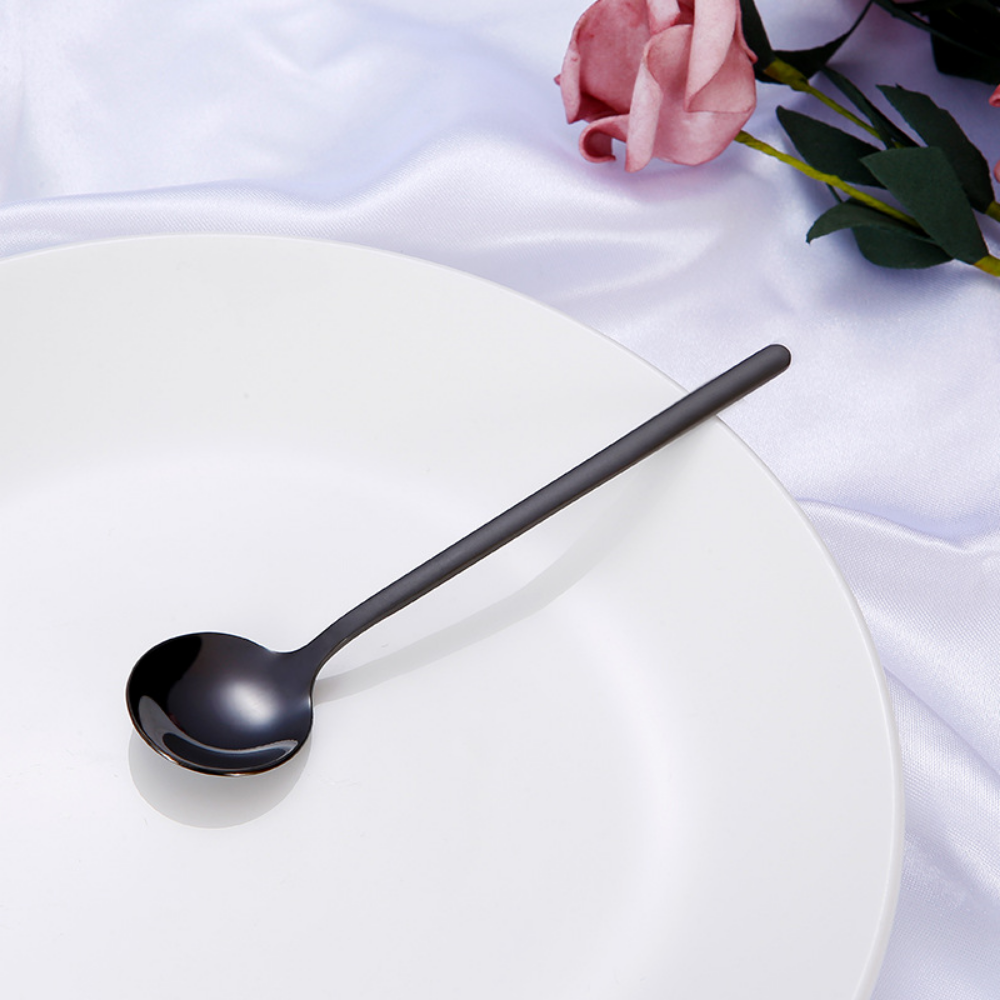 Shiny Colorful Stainless Steel Small & Round Coffee Spoon - Grafton Collection