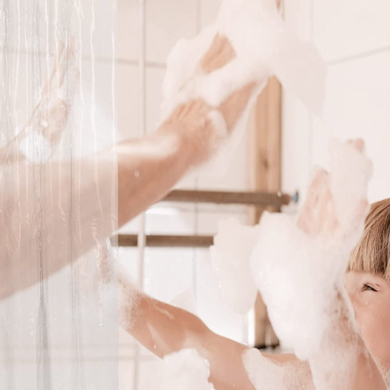 White Shower Curtains Liner - Lightweight Shower Curtains With Magnets, Metal Grommets - Grafton Collection