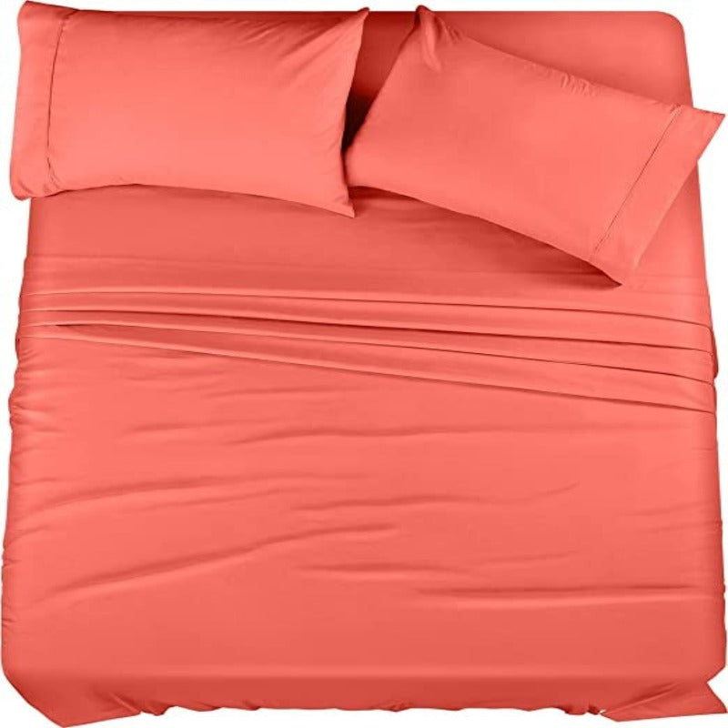 Bedding Sheets Set, 4 Piece Bedding, Brushed Microfiber, Shrinkage and Fade Resistant, Easy Care - Grafton Collection