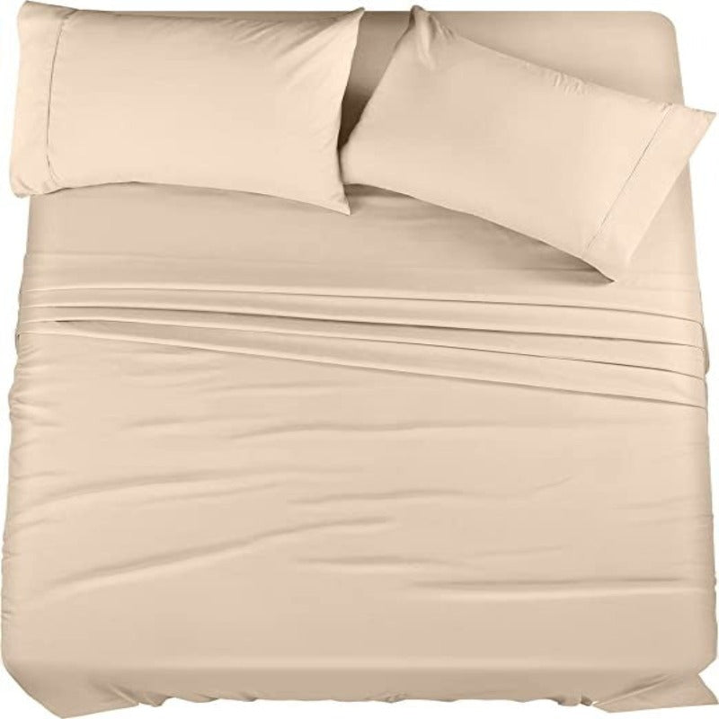Brushed Microfiber Bedding Sheets Set, 4 Piece Bedding, Shrinkage and Fade Resistant, Easy Care - Grafton Collection