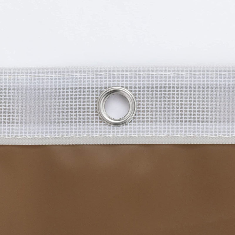 Brown Shower Curtain Liner - Lightweight Shower Curtain With Magnets, Metal Grommets - Grafton Collection