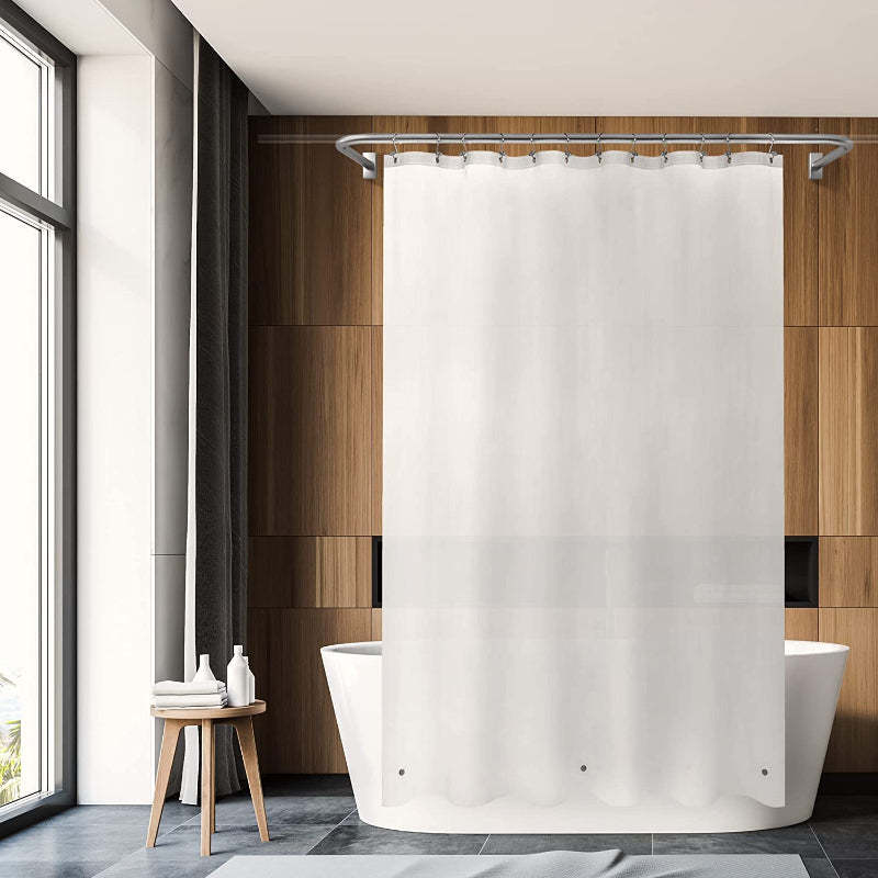 White Shower Curtains Liner - Lightweight Shower Curtains With Magnets, Metal Grommets - Grafton Collection