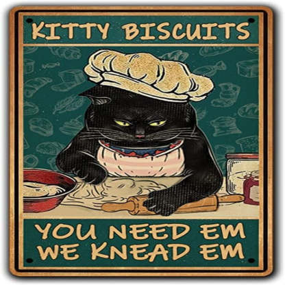 Retro Cat Metal Sign Vintage Kitchen Signs Wall Decor Funny Tin Signs Bar Decorations Art Poster - Grafton Collection