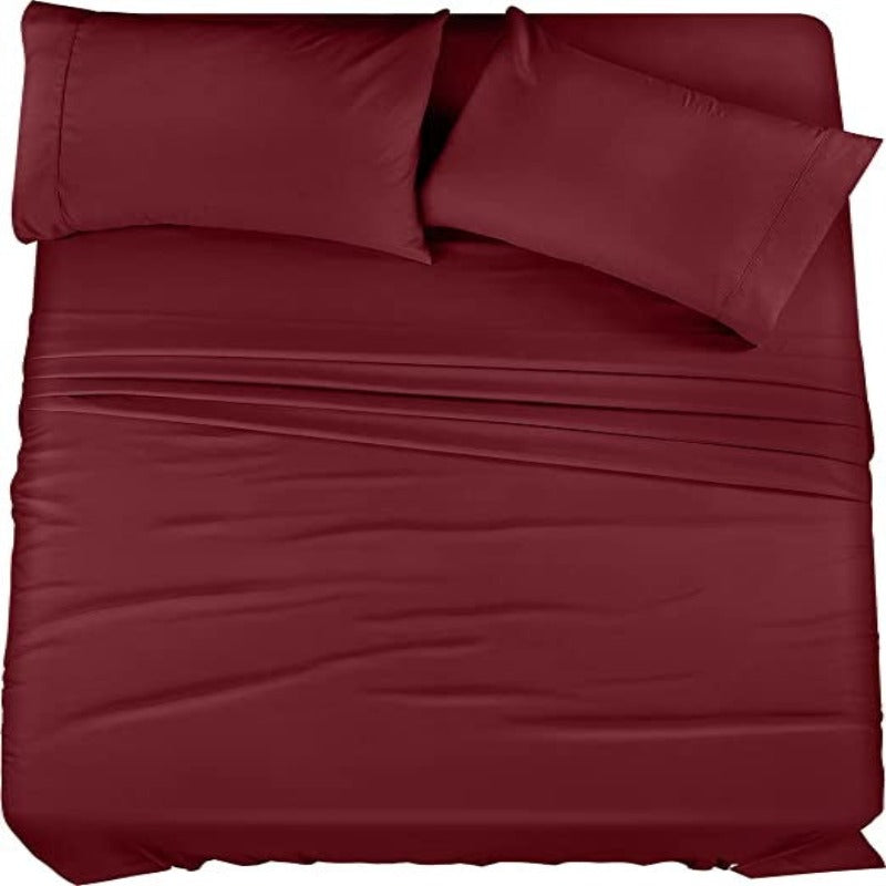 Brushed Microfiber Bedding Sheets Set, 4 Piece Bedding, Shrinkage and Fade Resistant, Easy Care - Grafton Collection
