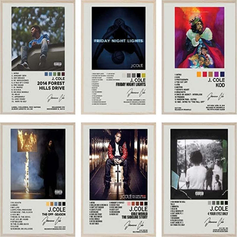 Music Album Cover Posters Print Set of 4 Room Aesthetic Canvas Wall Art for Girl and Boy Teens Dorm Decor - Grafton Collection