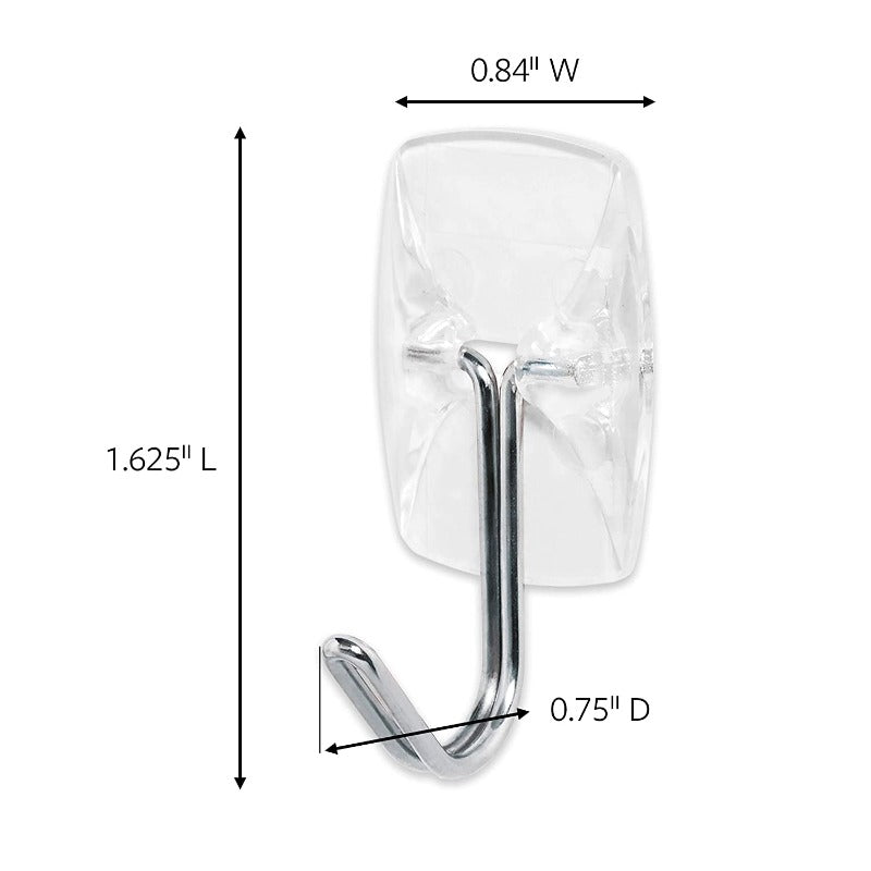Small Wire Toggle Hooks, Damage Free Hanging Wall Hooks With Adhesive Strips, No Tools Wall Hooks For Hanging Decorations In Living Spaces, Clear Hooks And Strips - Grafton Collection
