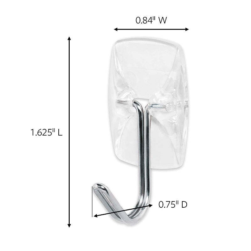 Small Wire Toggle Hooks, Damage Free Hanging Wall Hooks With Adhesive Strips, No Tools Wall Hooks For Hanging Decorations In Living Spaces, Clear Hooks And Strips - Grafton Collection