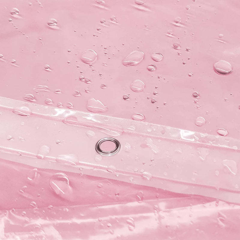 Shower Pink Curtain Liner - Lightweight Shower Curtain With Magnets, Metal Grommets - Grafton Collection