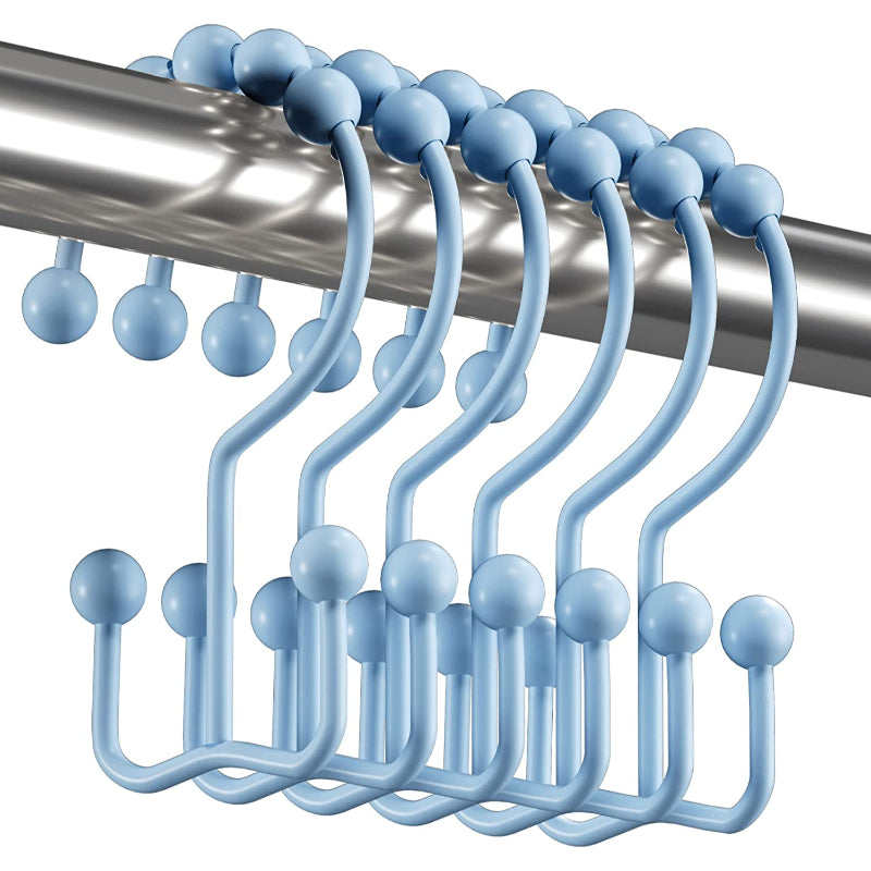 Shower Curtain Hooks Rings, Rust-Resistant Metal Double Glide Shower Hooks For Bathroom Shower Rods Set - Grafton Collection