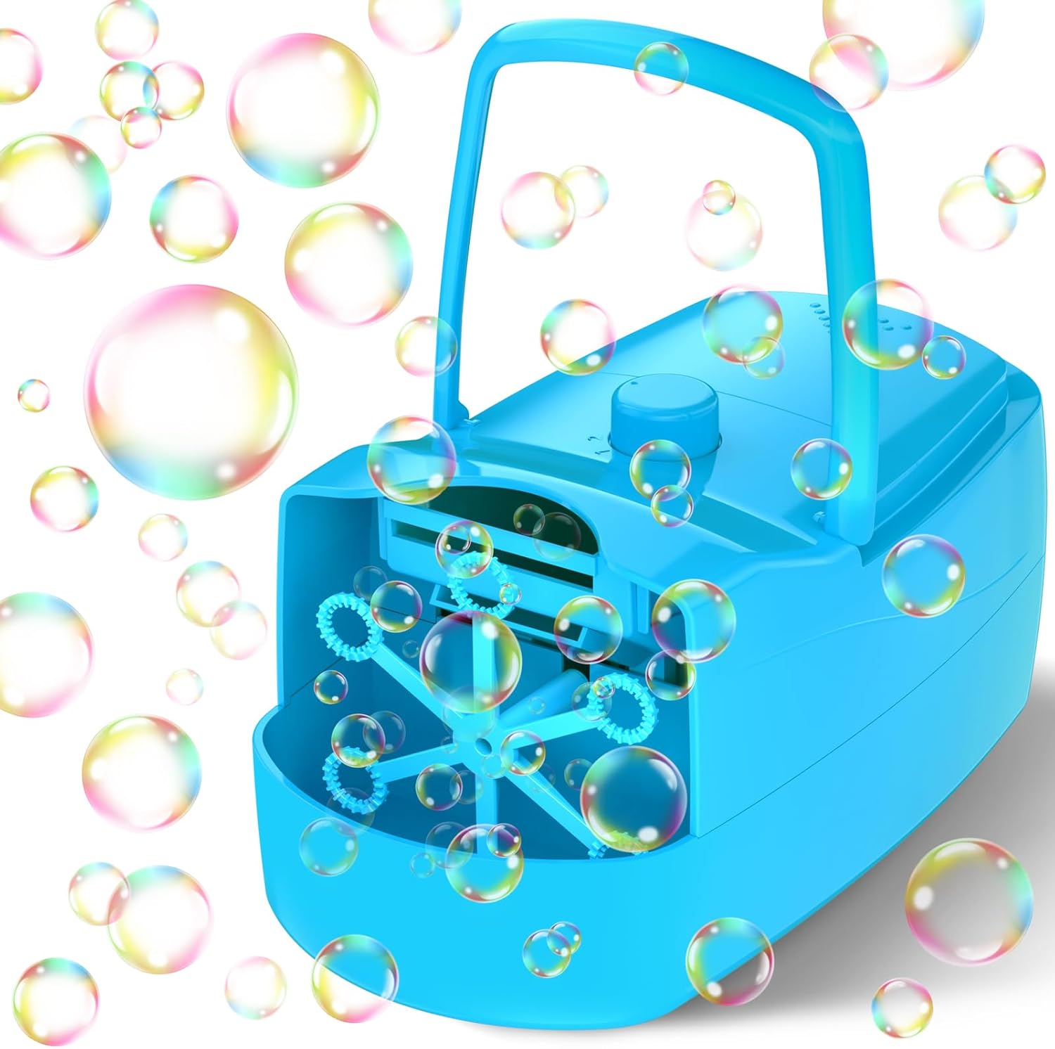 Automatic Bubble Machine With 6 Wands And Dual Speed Blower