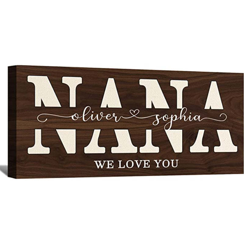 Prints Fun Custom Puzzle Piece Sign Canvas Prints With Names Personalized Mothers Day Gifts For Mom From Daughter Son Birthday Gifts For Mom Canvas Wall Art - Grafton Collection