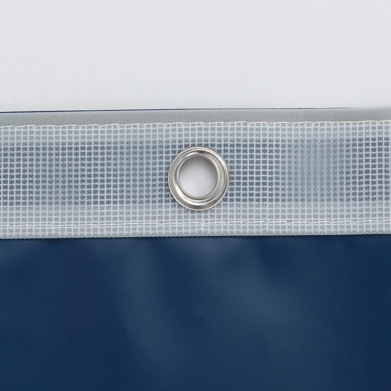 Blue Shower Curtain Liner - Lightweight Shower Curtain With Magnets, Metal Grommets - Grafton Collection
