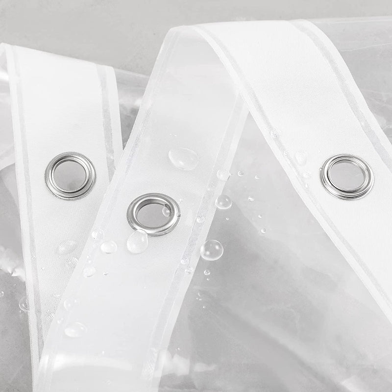 Pink Shower Curtain Liner - Lightweight Shower Curtain With Magnets, Metal Grommets - Grafton Collection