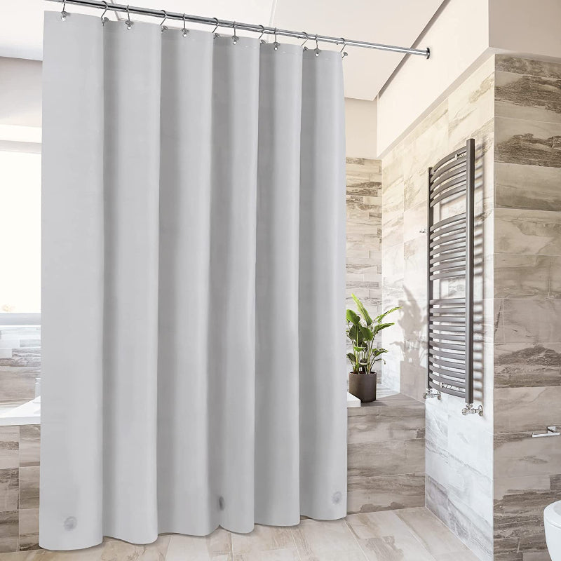 Shower Gray Curtain Liners - Lightweight Shower Curtains With Magnet, Metal Grommets - Grafton Collection