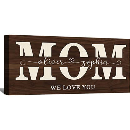 Prints Fun Custom Puzzle Piece Sign Canvas Prints With Names Personalized Mothers Day Gifts For Mom From Daughter Son Birthday Gifts For Mom Canvas Wall Art - Grafton Collection
