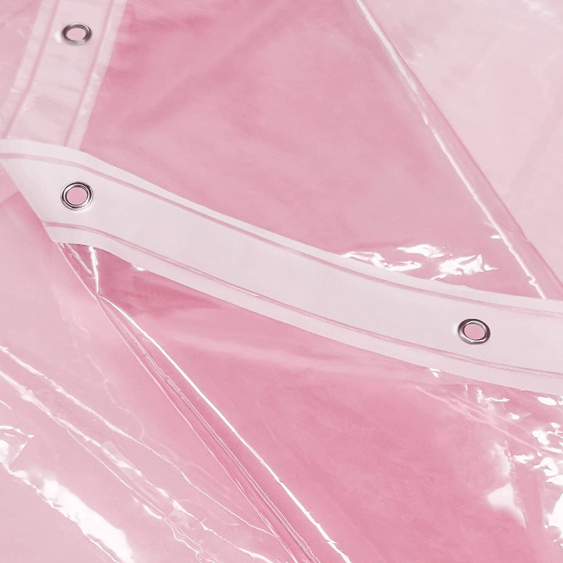 Shower Pink Curtain Liner - Lightweight Shower Curtain With Magnets, Metal Grommets - Grafton Collection