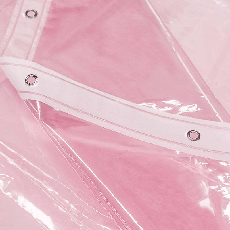 Shower Pink Curtain Liner - Lightweight Shower Curtain With Magnets, Metal Grommets - Grafton Collection