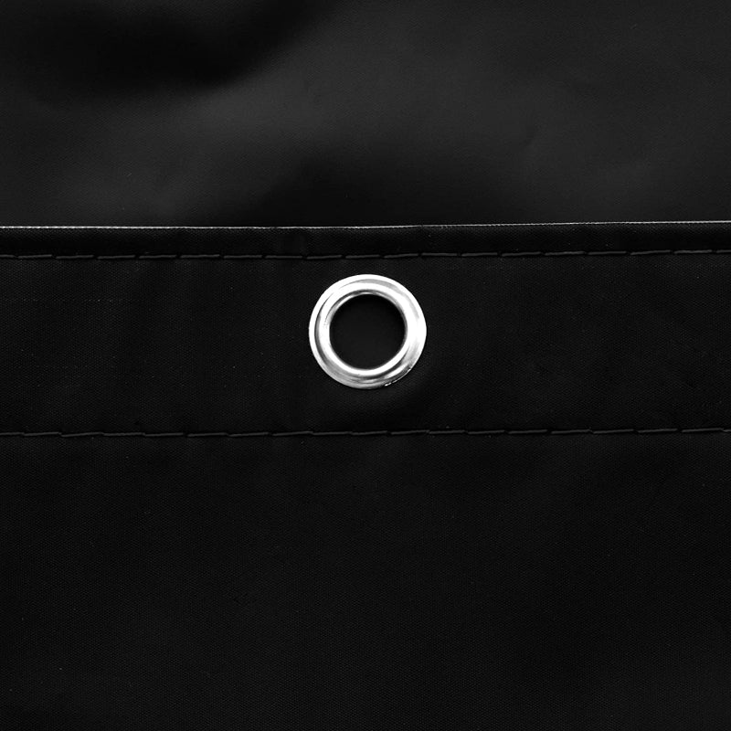 Black Shower Curtain Liner - Lightweight Shower Curtain With Magnets, Metal Grommets - Grafton Collection