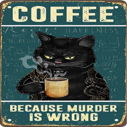 Retro Cat Metal Sign Vintage Kitchen Signs Wall Decor Funny Tin Signs Bar Decorations Art Poster - Grafton Collection