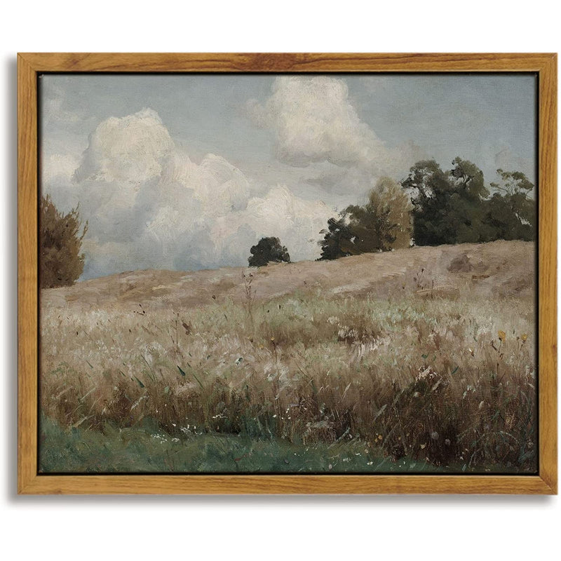 Framed Canvas Wall Art for Living Room Bedroom, Vintage Outskirts Painting Prints Farmhouse Small Bathroom Wall Art - Grafton Collection