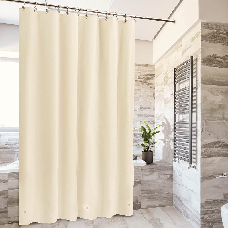 Beige Shower Curtain Liner - Lightweight Shower Curtain With Magnets, Metal Grommets - Grafton Collection