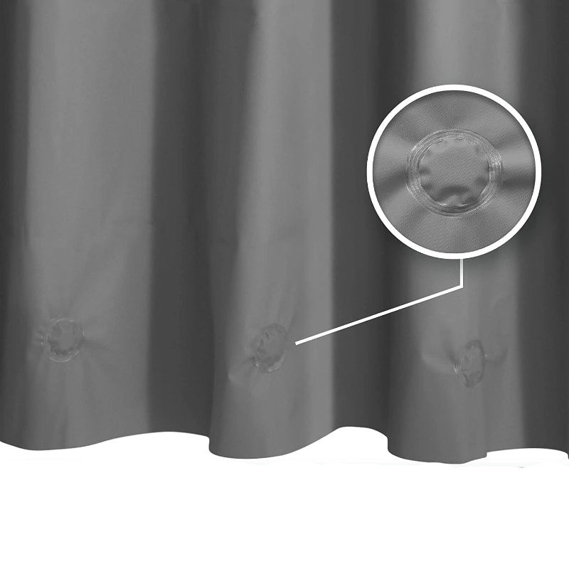 Gray Shower Curtain Liner - Lightweight Curtains With Magnets, Metal Grommets - Grafton Collection