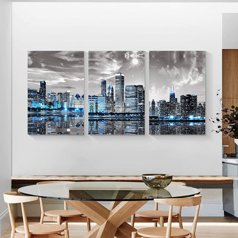 Pack Of 3 Canvas Wall Art for Living Room - Grafton Collection