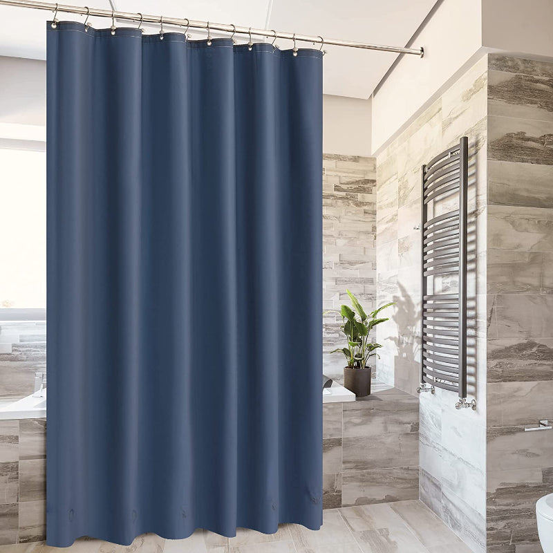 Blue Shower Curtain Liner - Lightweight Shower Curtain With Magnets, Metal Grommets - Grafton Collection