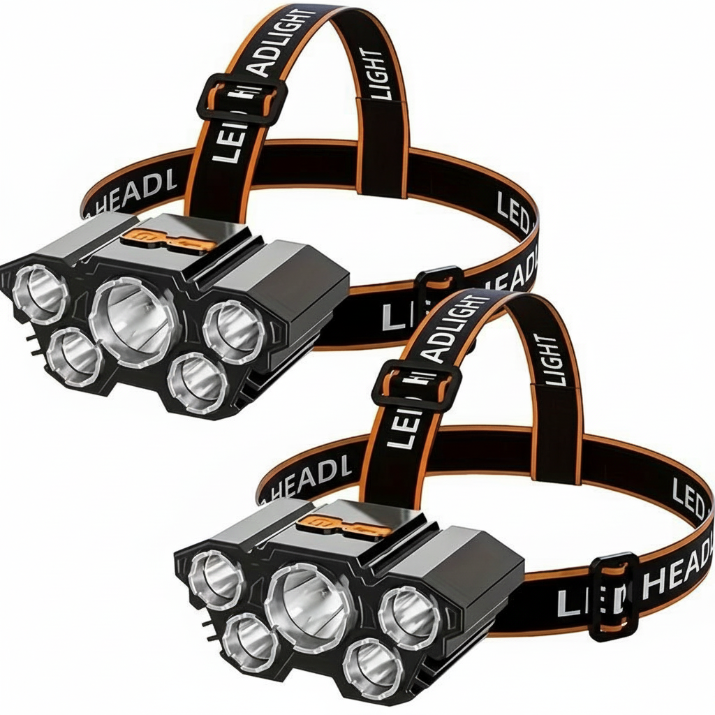 Rechargeable Headlamp Flashlight 2-Pack