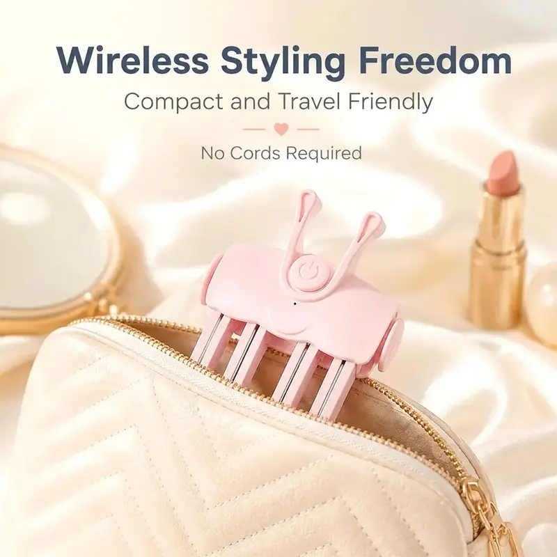 Rechargeable Portable Heated Hair Root Lifter Brush For Women