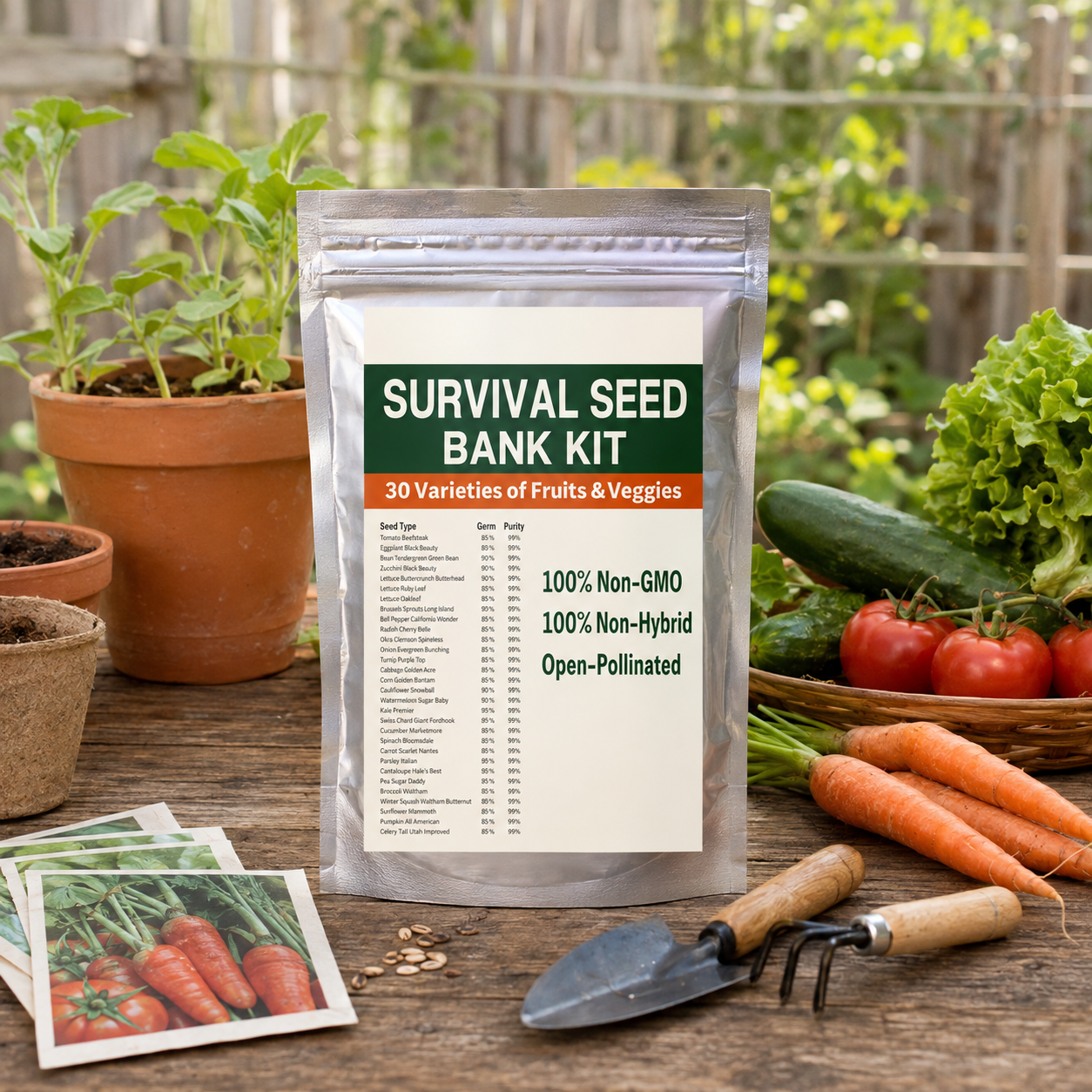 Non Gmo 30 Varieties Heirloom Vegetables Garden Seeds