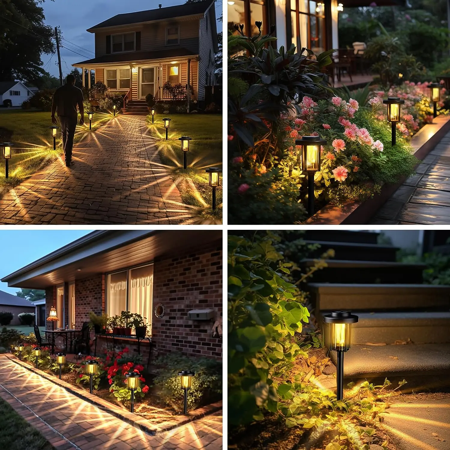 Solar Garden Lights, Bright Solar Light Outdoor, pathway lights, garden accessories, backyard lights, IP65 Waterproof Auto On/Off Long Lasting Lighting Solar Powered Landscape Lights for Yard Walkway Driveway Lawn pathway  lighting