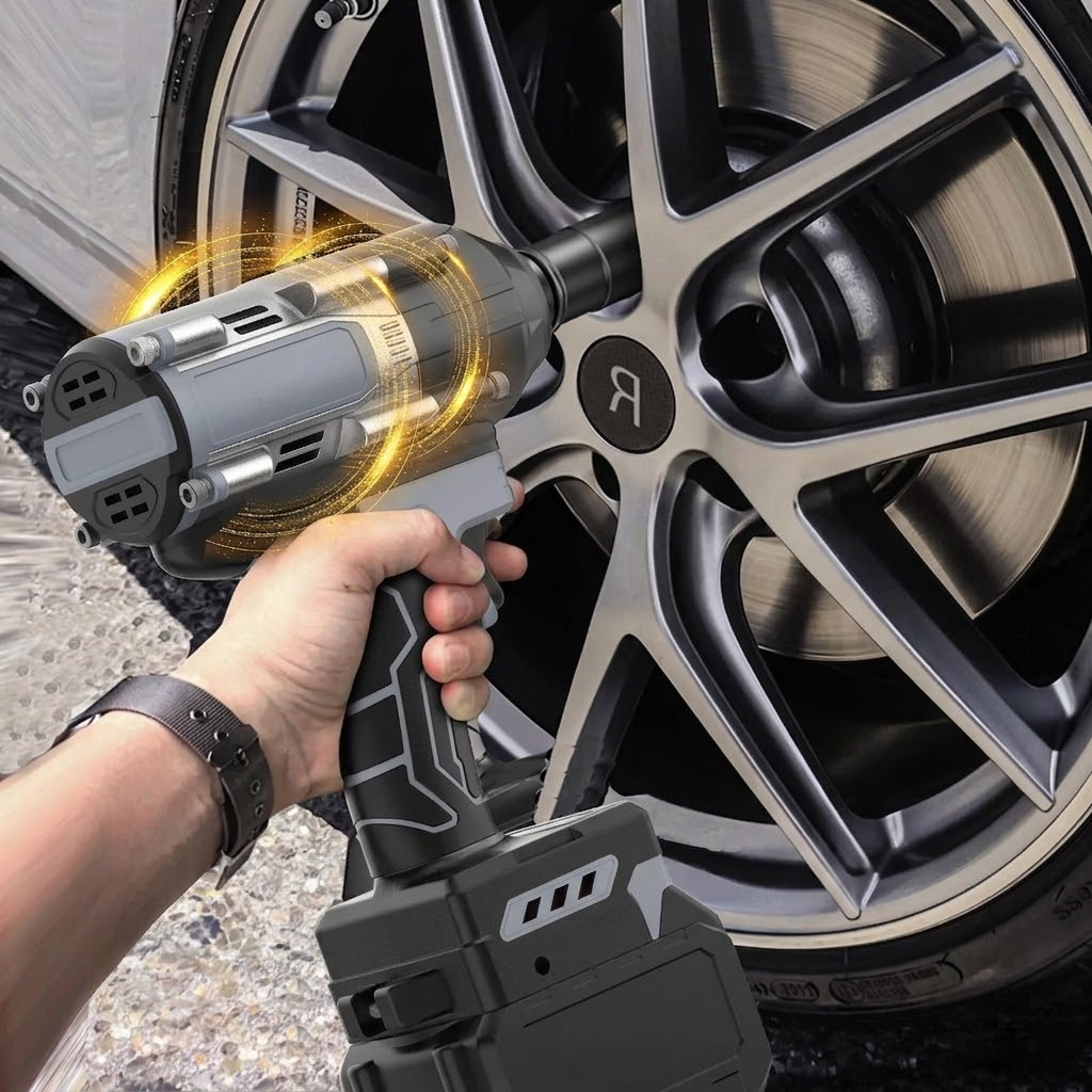 1000N.M Cordless Impact Wrench, All-Metal Cordless Impact Gun