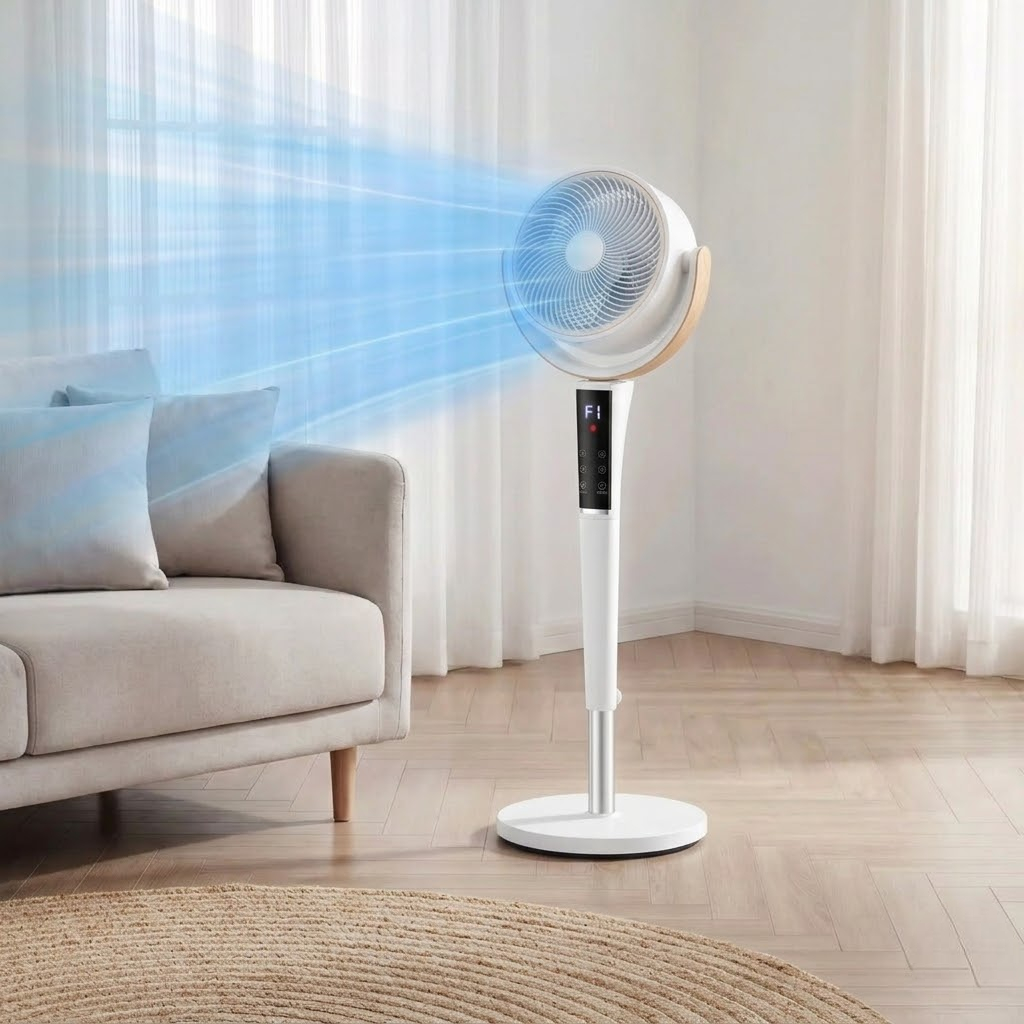 Portable LED Light Bedroom Pedestal Fan With Remote