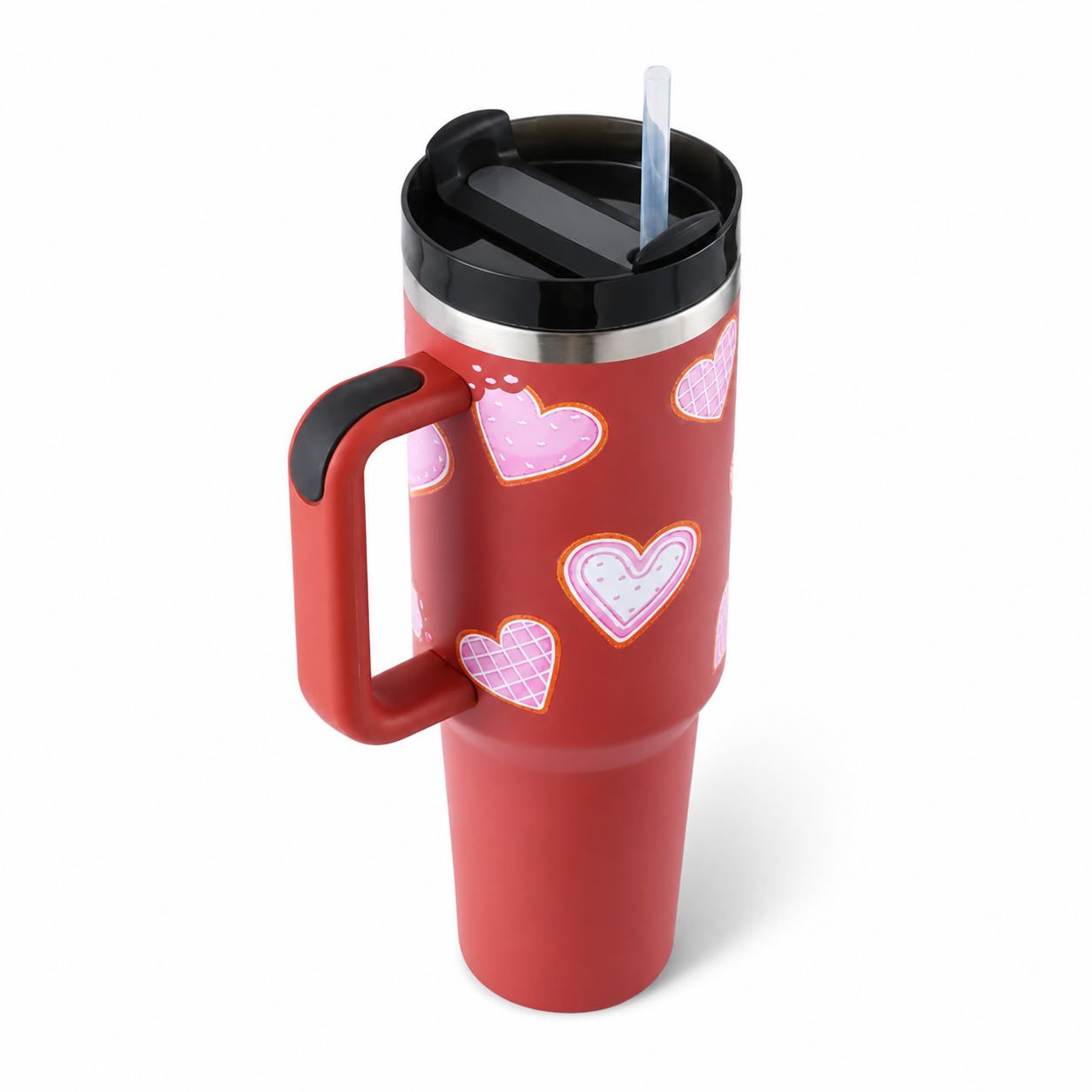 40oz Stainless Steel Insulated Spill Proof Tumbler With Handle And Straw  