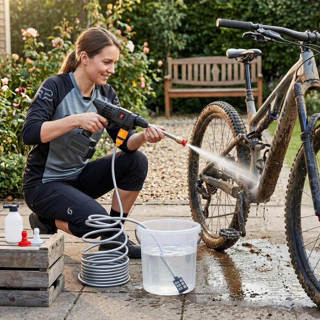 Battery Powered Cordless Pressure Washer With Adjustable Spray Nozzle