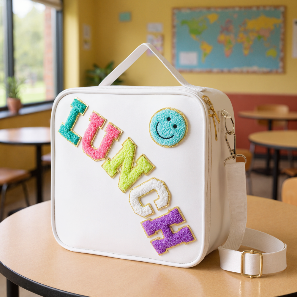 Insulated Lunch Bag With Adjustable Shoulder Strap For Girls School and Travel