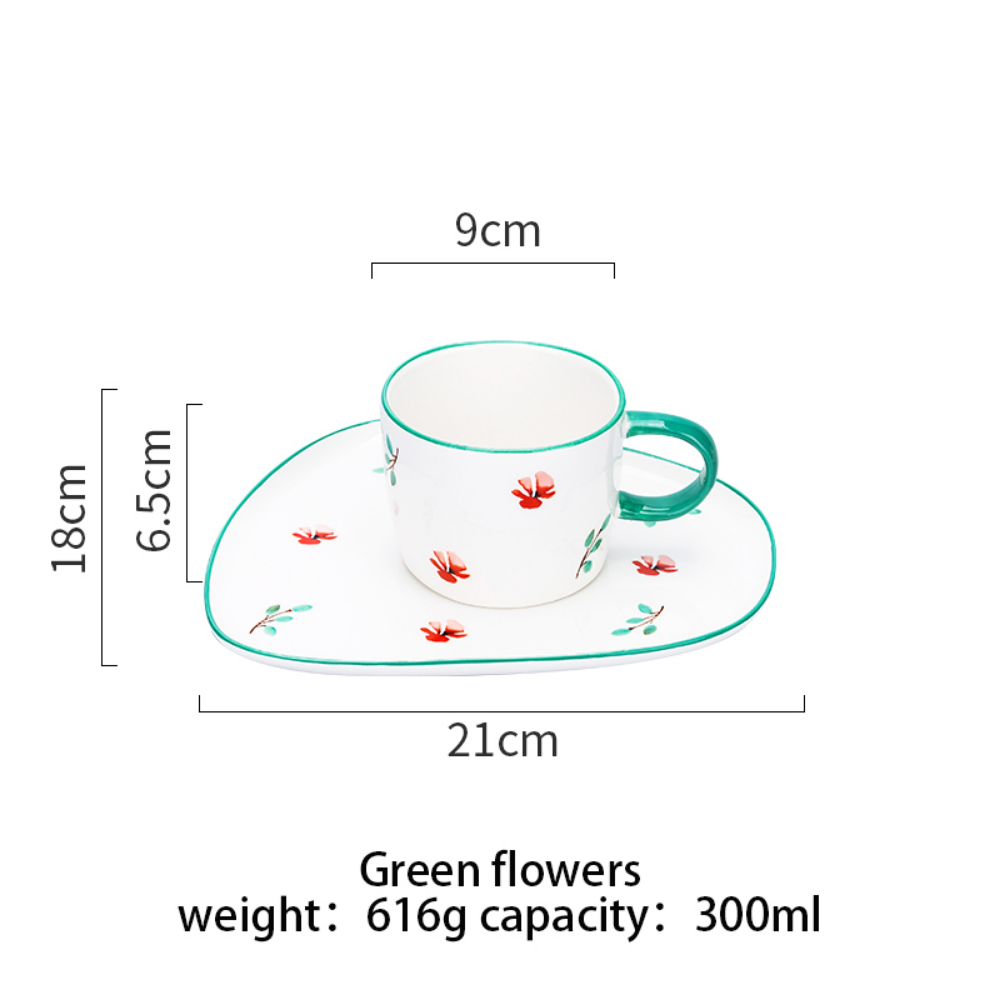 Flower Pattern Cup And Saucer Set - Grafton Collection