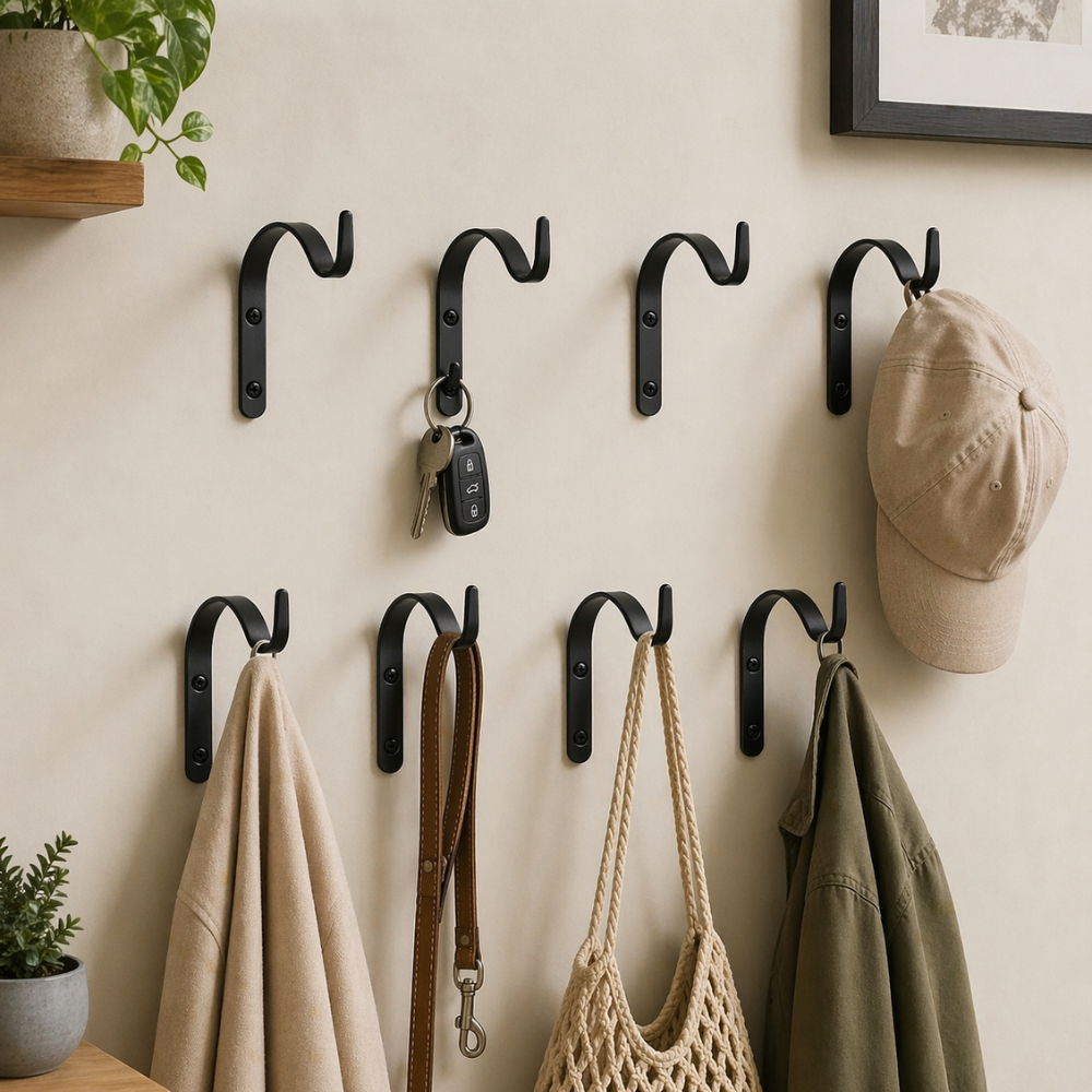 Forged Iron Wall Hooks For Hanging Plants And Lanterns