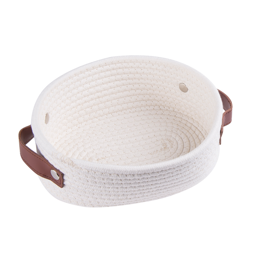 Eco-Friendly Cotton & Linen Woven Rope Storage Basket With Handles - Grafton Collection