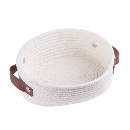 Eco-Friendly Cotton & Linen Woven Rope Storage Basket With Handles - Grafton Collection