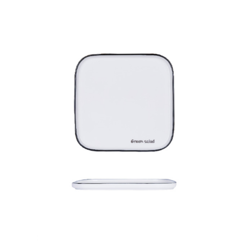 Black Border Ceramic Plates - Grafton Collection