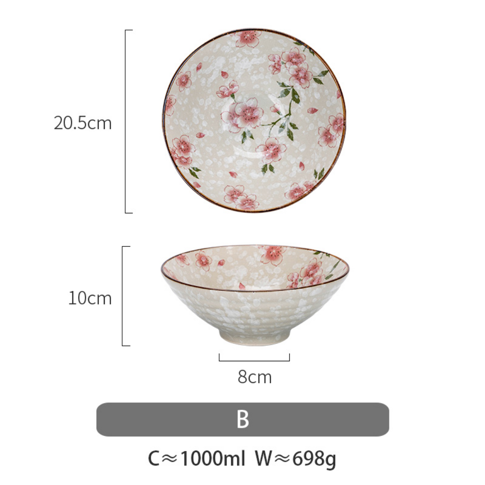 Japanese Style Floral Noodle Bowl - Grafton Collection