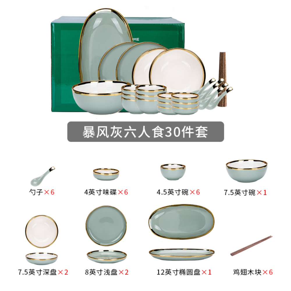 Luxury Pandora 30 Pieces Dinnerware Set - Grafton Collection