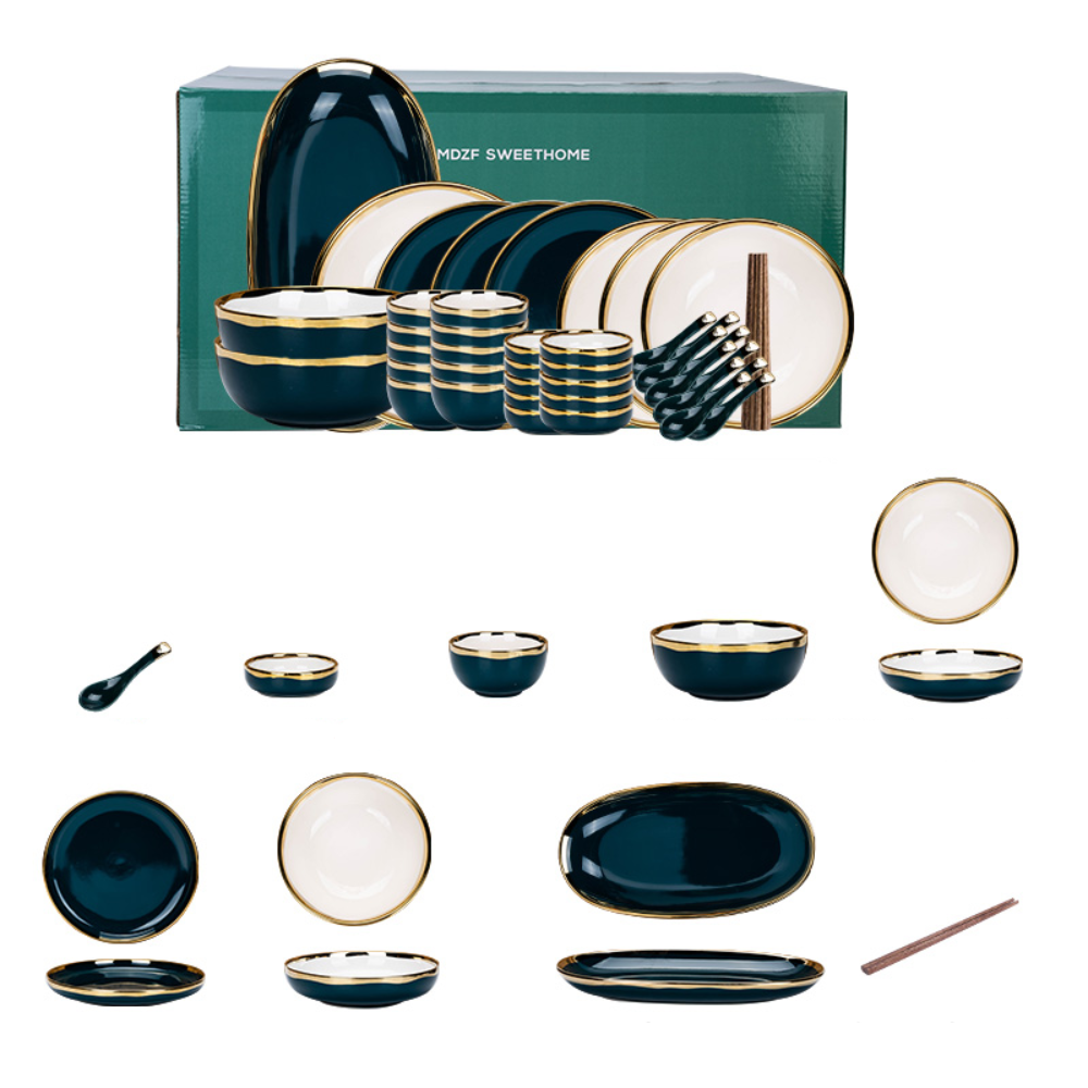 50 Piece Ceramic Dinnerware Set - Grafton Collection